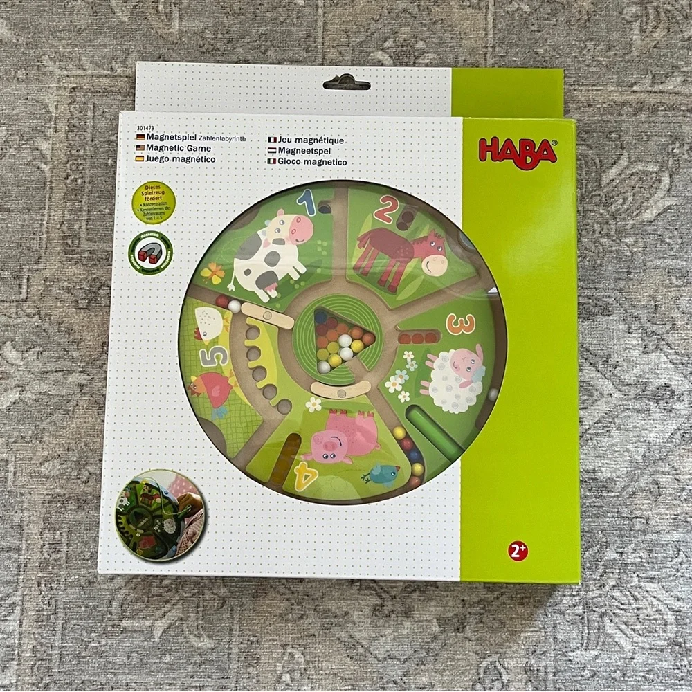 Haba Wooden Number Maze Magnetic Game Early Learning Devlopment Busy Board 24M+